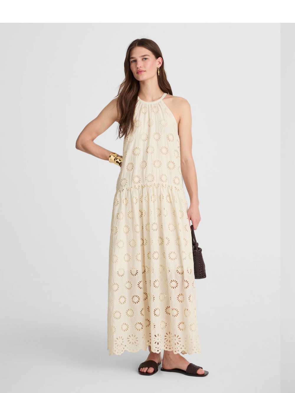 Madewell Embroidered Drop-Waist Maxi Dress- sold out